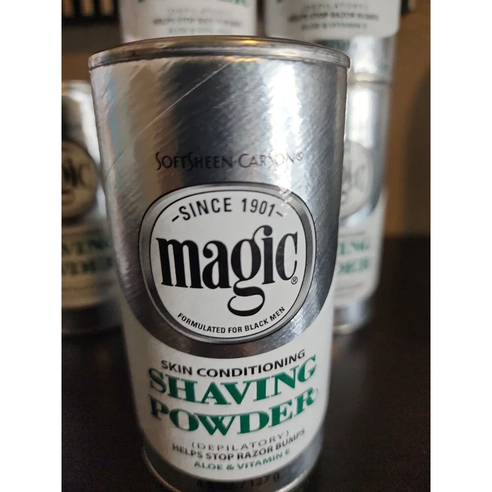 6 SoftSheen Carson MAGIC SHAVING POWDER Skin Silver Conditioning Aloe Vitamin E